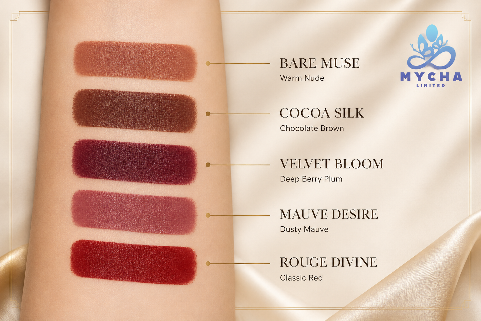 Mycha Luxe Velvet Matte Lipstick